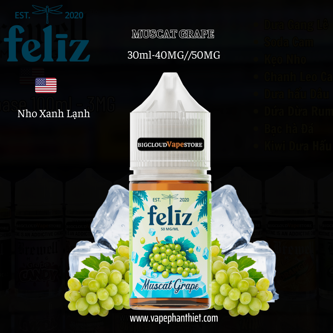 Feliz Salt 30ml 40MG//50MG Nho Lạnh